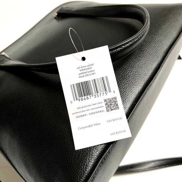 NWT $360 Kate Spade Patterson Drive Medium Dome Satchel Bag Black Leather Gold - Picture 7 of 13